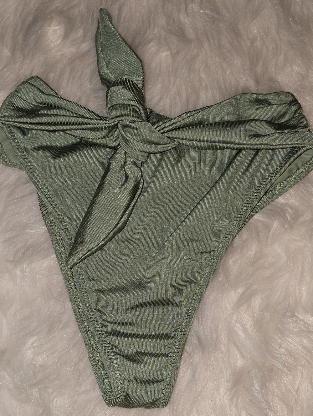 Montce Olive Green Tie-Front Bikini Bottom SIZE S